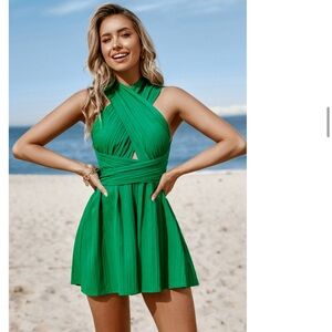 NWT cupshe emerald green romper size XL